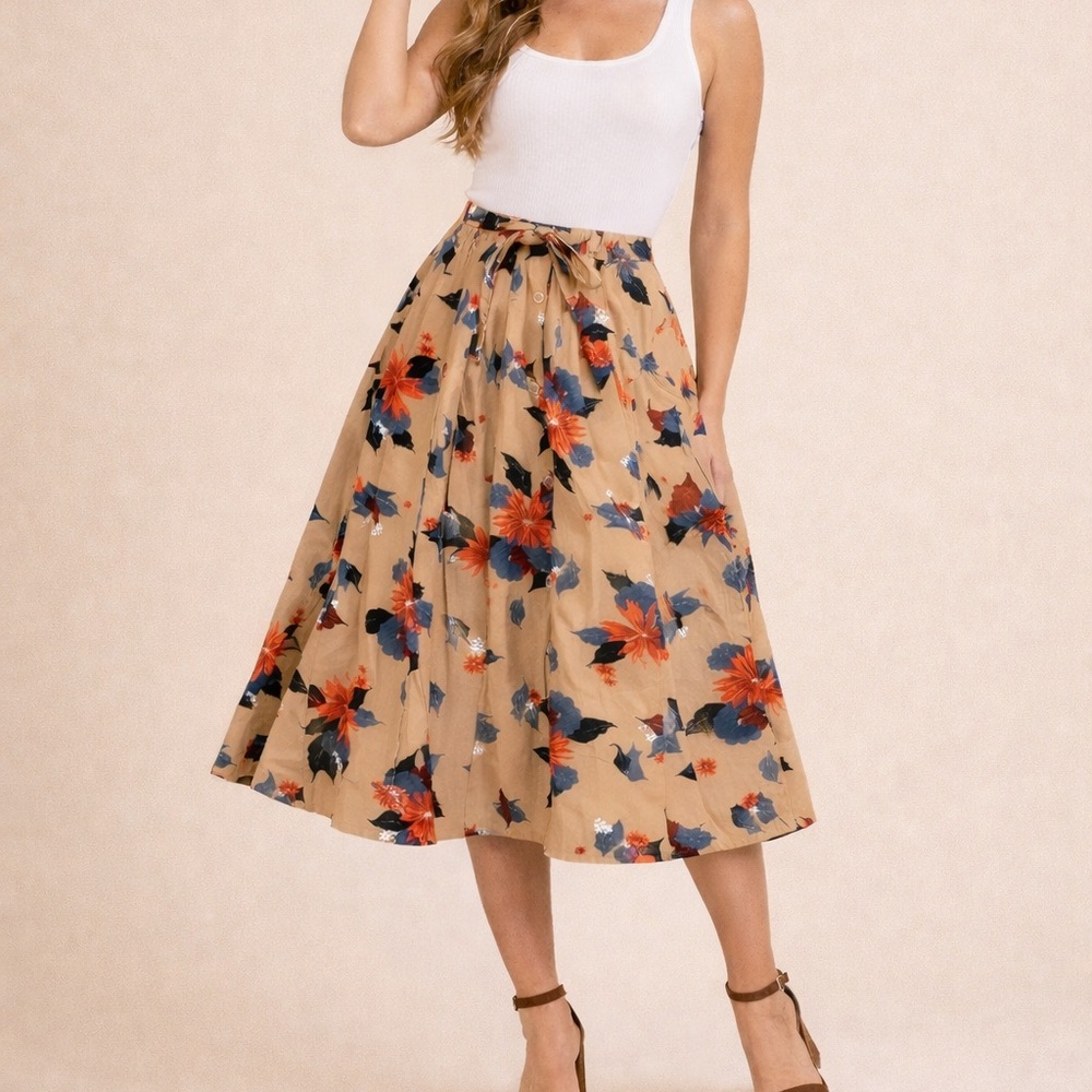 Chic Floral A-Line Skirt